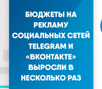 Бюджеты на рекламу социальных сетей Telegram и «ВКонтакте» выросли в несколько раз